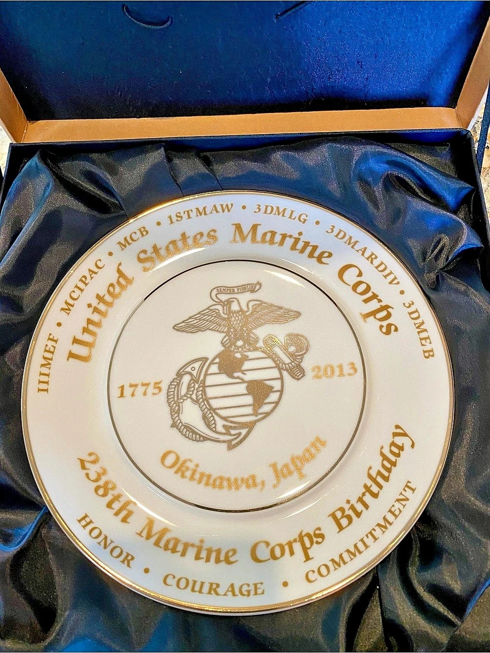 238th Marine Corps Birthday 2013 Okinawa, Japan commemorative plate